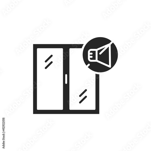 Sound-isolating window color line icon Pictogram for web page,