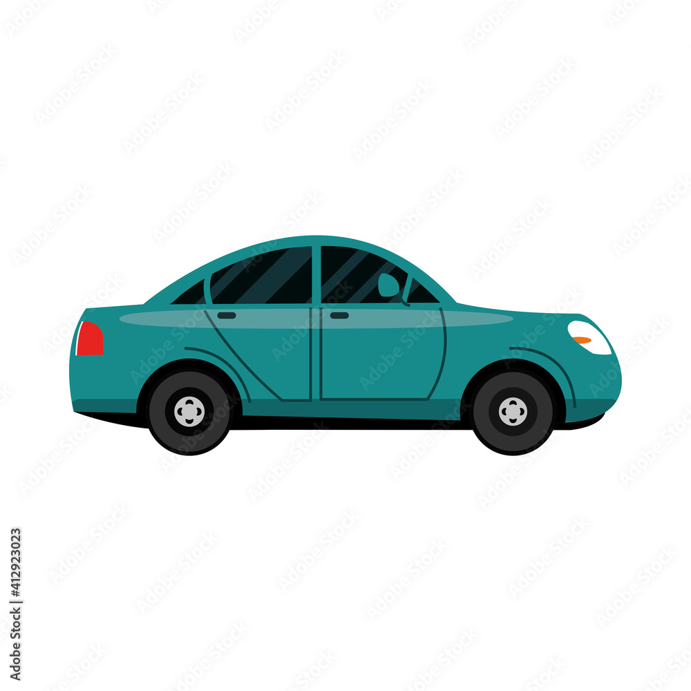 sport car transport vehicle side view, car icon vector
