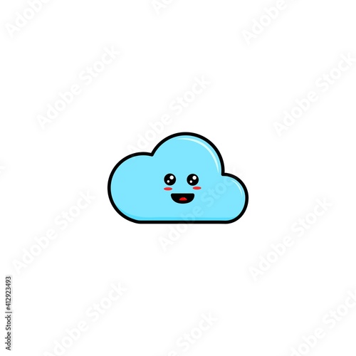 cute illustration of smile cloud