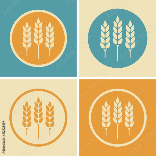 Cereal vector icon, agricultural set