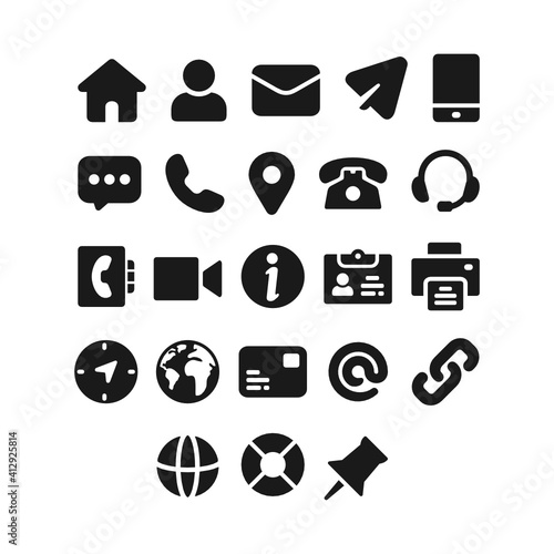 Contact us icon set
