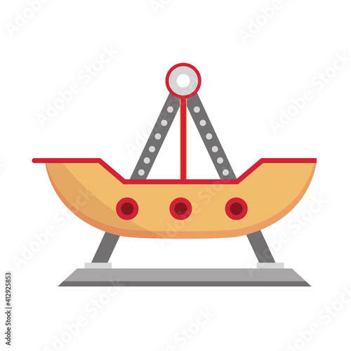 amusement park pirate ship ride carnival flat design