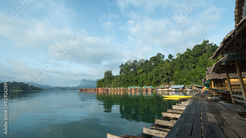 view of jungle raft in the lake
