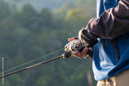 fishing on a rod