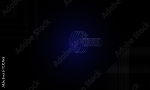 Geometric figure Desktop Background Vector 4k - Black and Blue Gradient