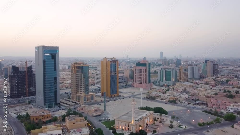 Aerial view of Al Khobar cityscape during sunset, Saudi Arabia. Aerial view of Al Khobar cityscape during sunset, Saudi Arabia.