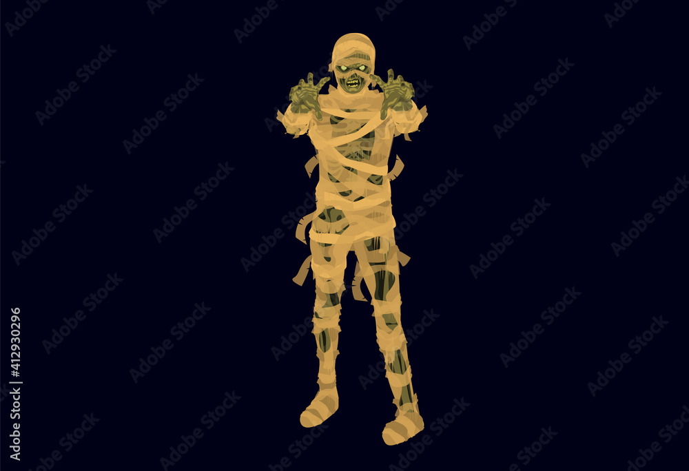 Halloween mummy monster costume vector illustration Halloween mummy monster costume vector illustration