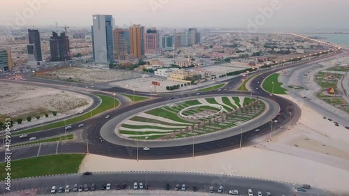 Aerial view of Monotheism Square at Al Khobar, Saudi Arabia.