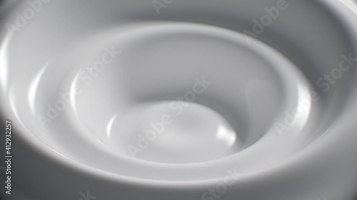 White Background Smoothly Waves milk cream Flowing animation seamles loop