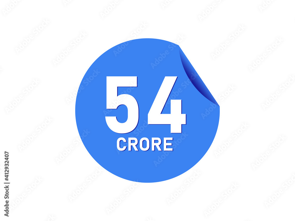 54 Crore texts on the blue sticker 54 Crore texts on the blue sticker