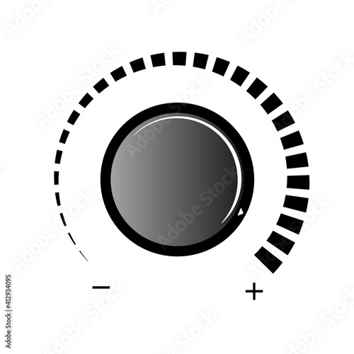 Volume knob vector icon. Volume knob on white background. Simple volume knob icon. photo