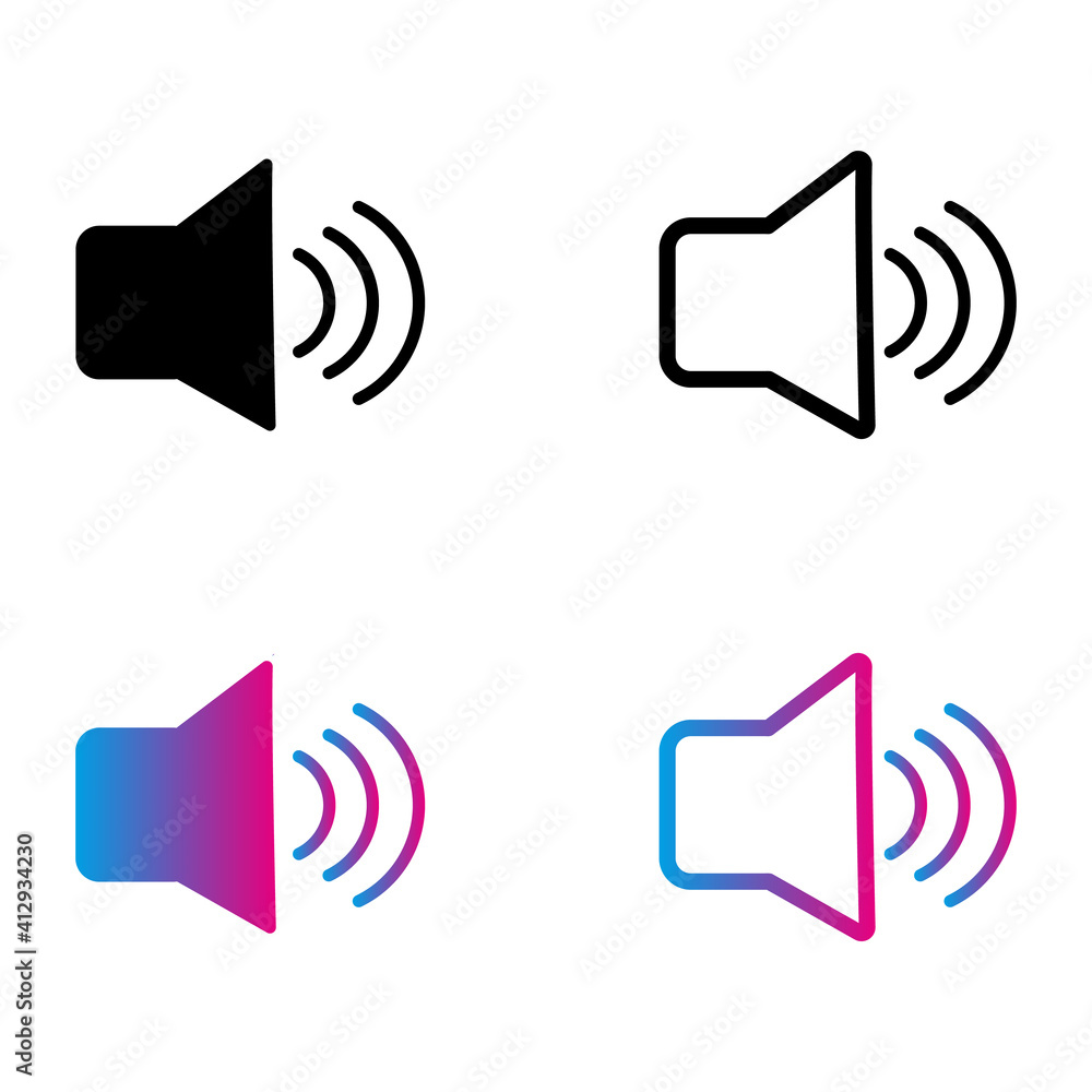 Volume icons. Volume vector icons. Volume icons isolated on white background. Volume colored icons. Volume icons. Volume vector icons. Volume icons isolated on white background. Volume colored icons.