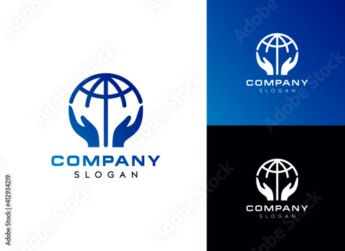 World logo design-world hand logo design-global vector logo design 