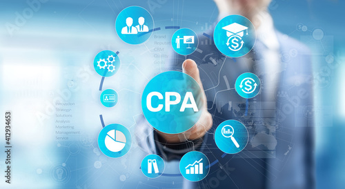 Tableau sur toile CPA Certified Public Accountant Audit Business concept on virtual screen