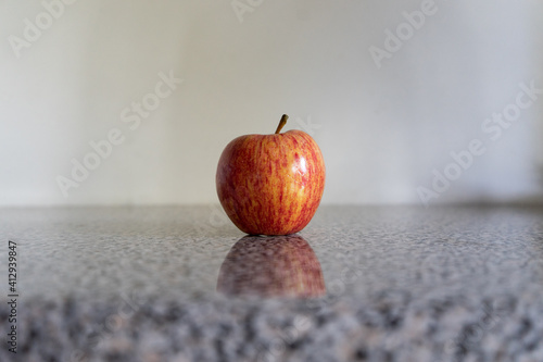 apple on the table with white background