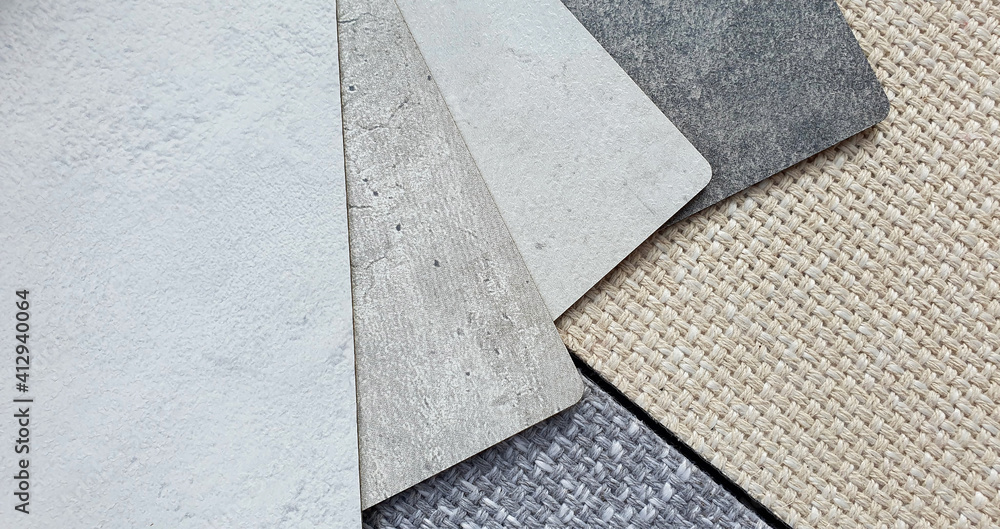 various texture and color of cement or concrete laminated samples ...
