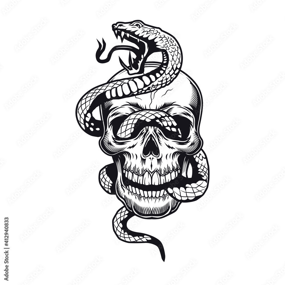 Skull tattoo design hi-res stock photography and images - Alamy