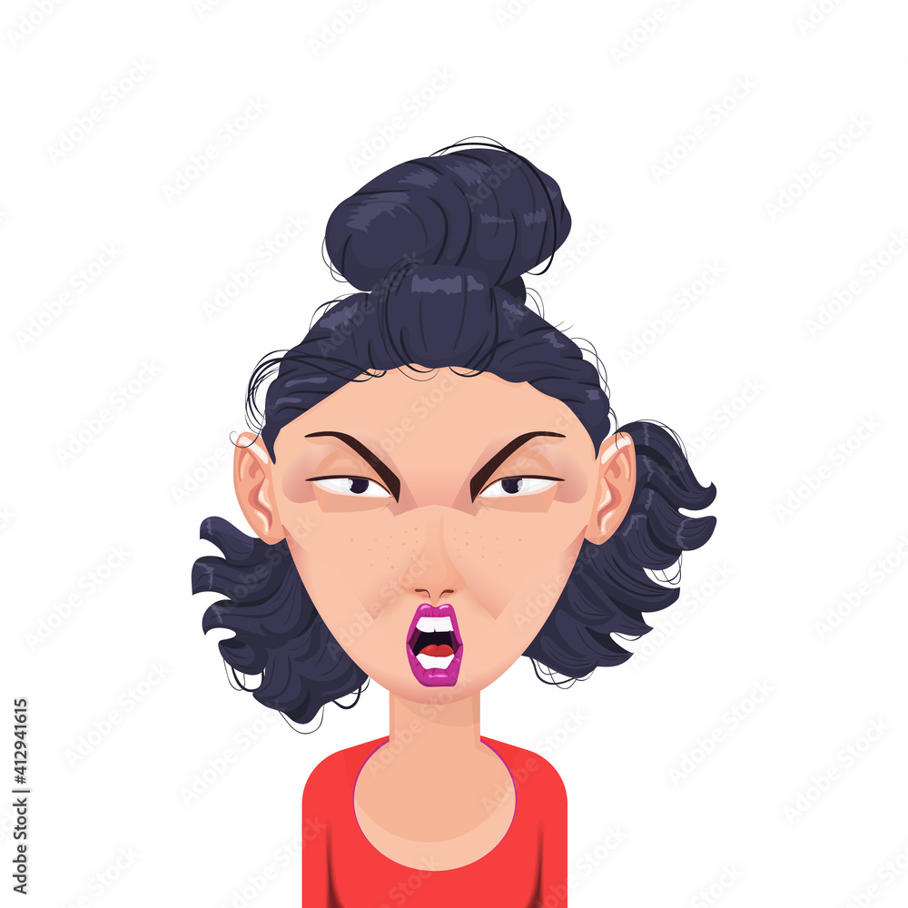 Woman cartoon character avatar, flat style portrait Woman cartoon character avatar, flat style portrait