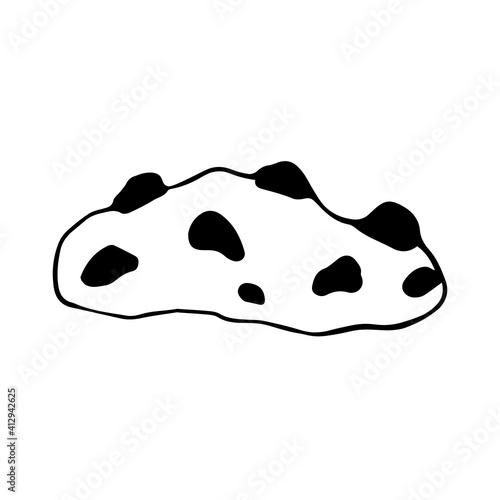 Vector image of cookies with chocolate on a white background 