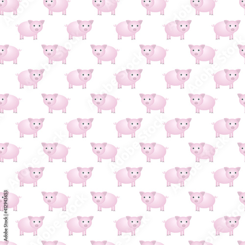 seamless pattern with piglet on transparent background