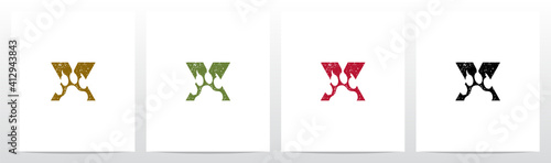 Paw Print With Claws On Letter Logo Design X