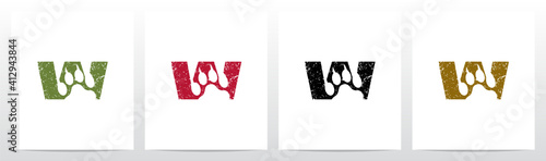 Paw Print With Claws On Letter Logo Design W