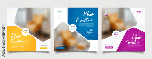 Furniture social media post templates 