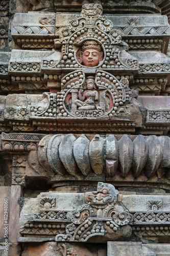 Detail of the Markandeshwar Siva Temple in Bhubaneswar  Odisha  India.