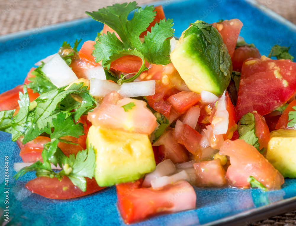 Homemade 'pico de gallo' salad from the Mexican cuisine