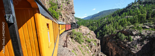 Steam train connecting Durango to Silverton in Colorado / USA