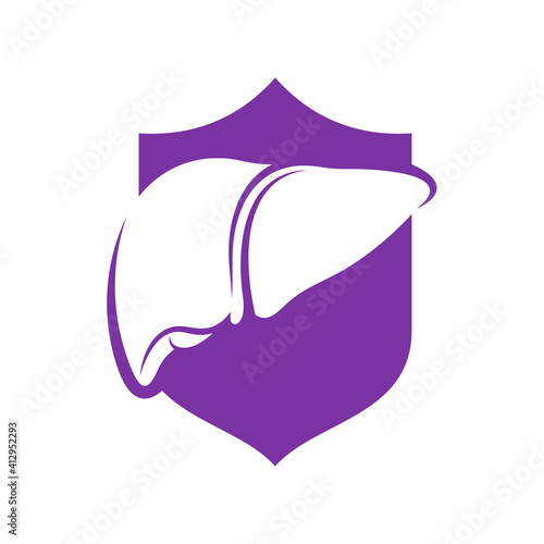 Liver with Shield logo vector template, Creative Liver logo design concepts