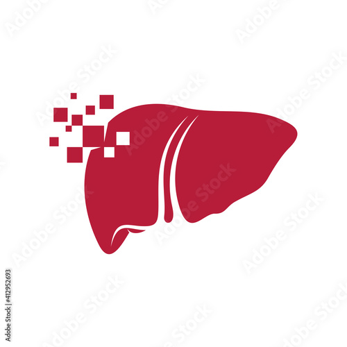 Liver with Pixel logo vector template, Creative Liver logo design concepts