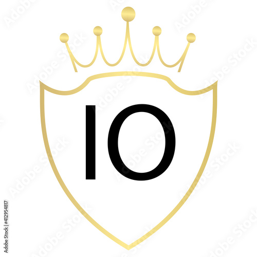 IO Letter Logo Design With Simple style