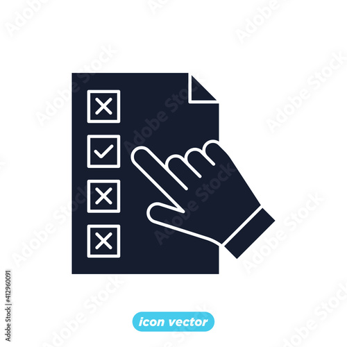 Voting and Elections Icon. Electronic voting symbol template for graphic and web design collection logo vector illustration