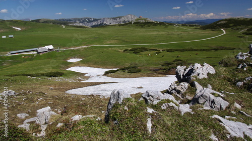 View of Schneealpe from Windberg in Styria, Austria, Europe 