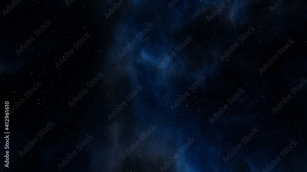 colorful space background with stars, nebula gas cloud in deep outer space, science fiction illustrarion 3d render