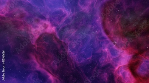 colorful space background with stars, nebula gas cloud in deep outer space, science fiction illustrarion 3d render