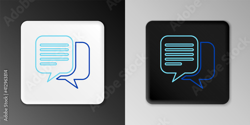 Line Chat icon isolated on grey background. Speech bubbles symbol. Colorful outline concept. Vector.