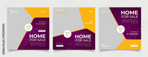 Real estate instagram social media post web banner