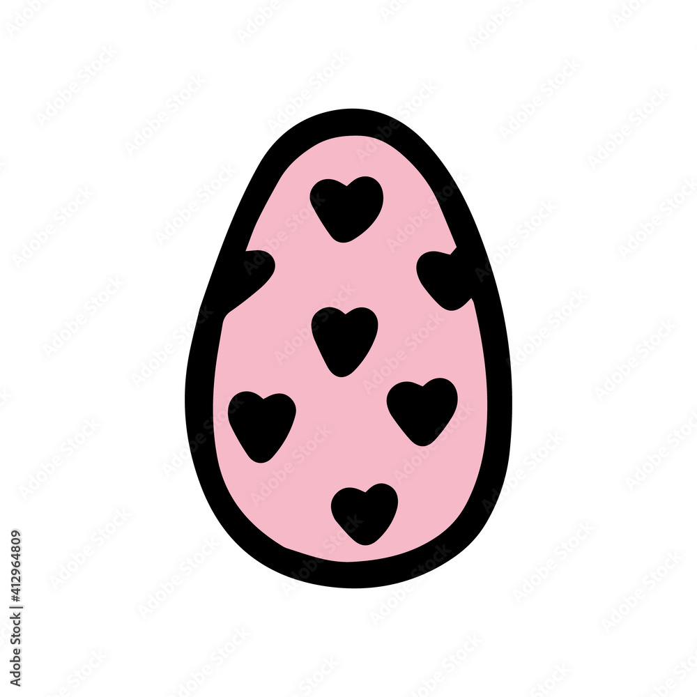 Obraz premium Easter egg.vector illustration in the doodle style