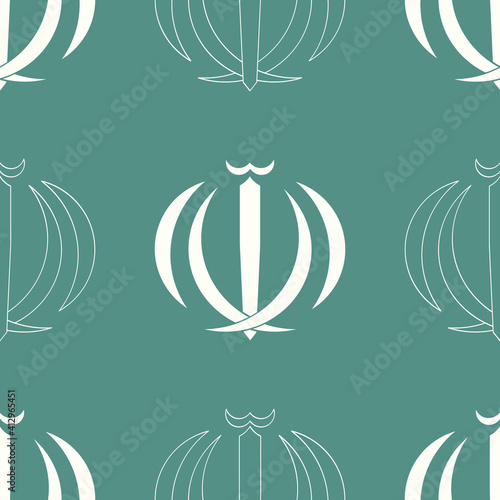 Seamless pattern with Emblem of Iran for your project