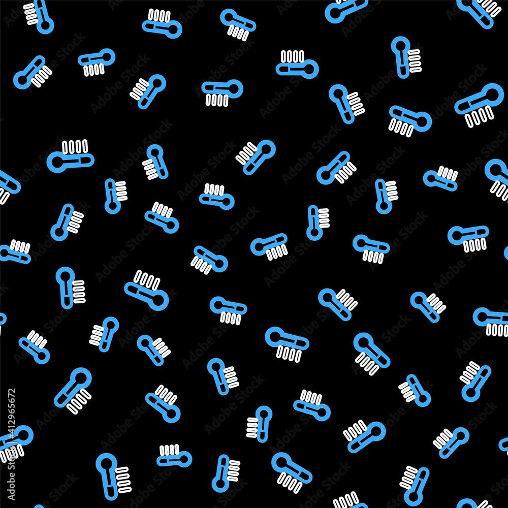 Line Thermometer icon isolated seamless pattern on black background. Vector. Line Thermometer icon isolated seamless pattern on black background. Vector.