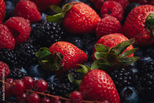 Mix of fresh berries fruits for healthy eating