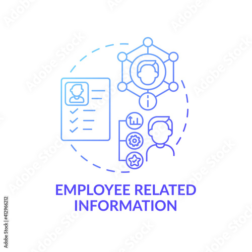 Basic information of collegues concept icon. Employee related intelligence idea thin line illustration. Conditions of job. Vector isolated outline RGB color drawing. Editable stroke