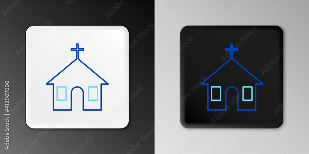 Line Church building icon isolated on grey background. Christian Church. Religion of church. Colorful outline concept. Vector. Line Church building icon isolated on grey background. Christian Church. Religion of church. Colorful outline concept. Vector.