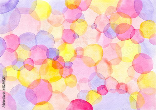 Watercolor Background Made Of Polka Dots