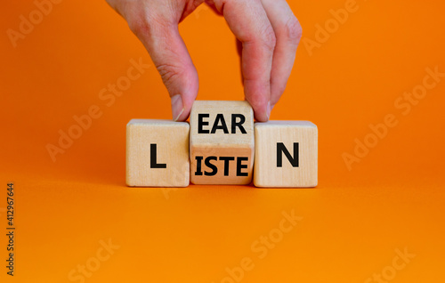 Fotografie, Obraz Listen and learn symbol