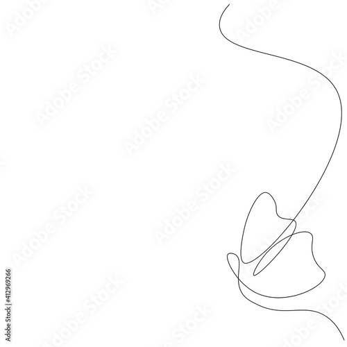 Butterfly fly line drawing, vector illustration 