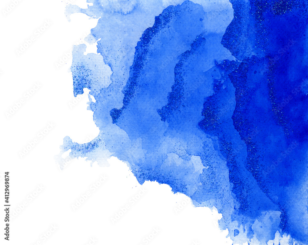 Obraz Abstract Blue Watercolor Splash Art