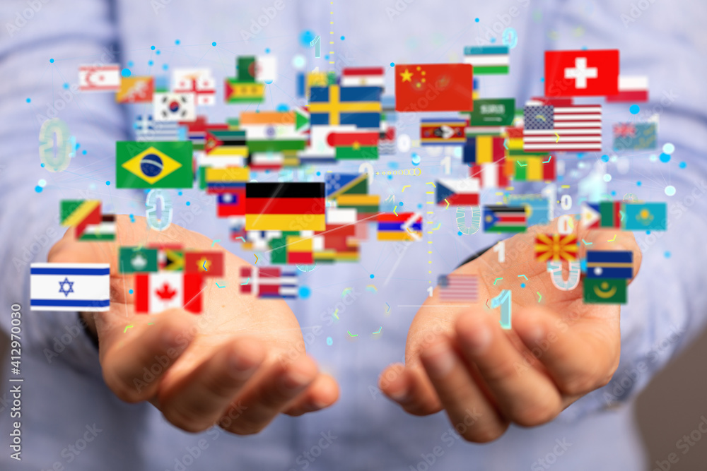 international counties flags - 3D realistic. international counties flags - 3D realistic.